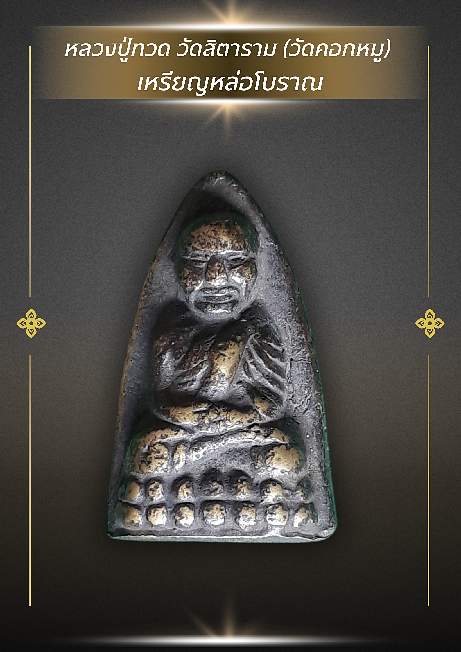 ✨ หลวงปู่ทวด วัดสิตาราม (วัดคอกหมู)พร้อม “โค้ตรูปหมู” ด้านหลังครบ 9 ตัว