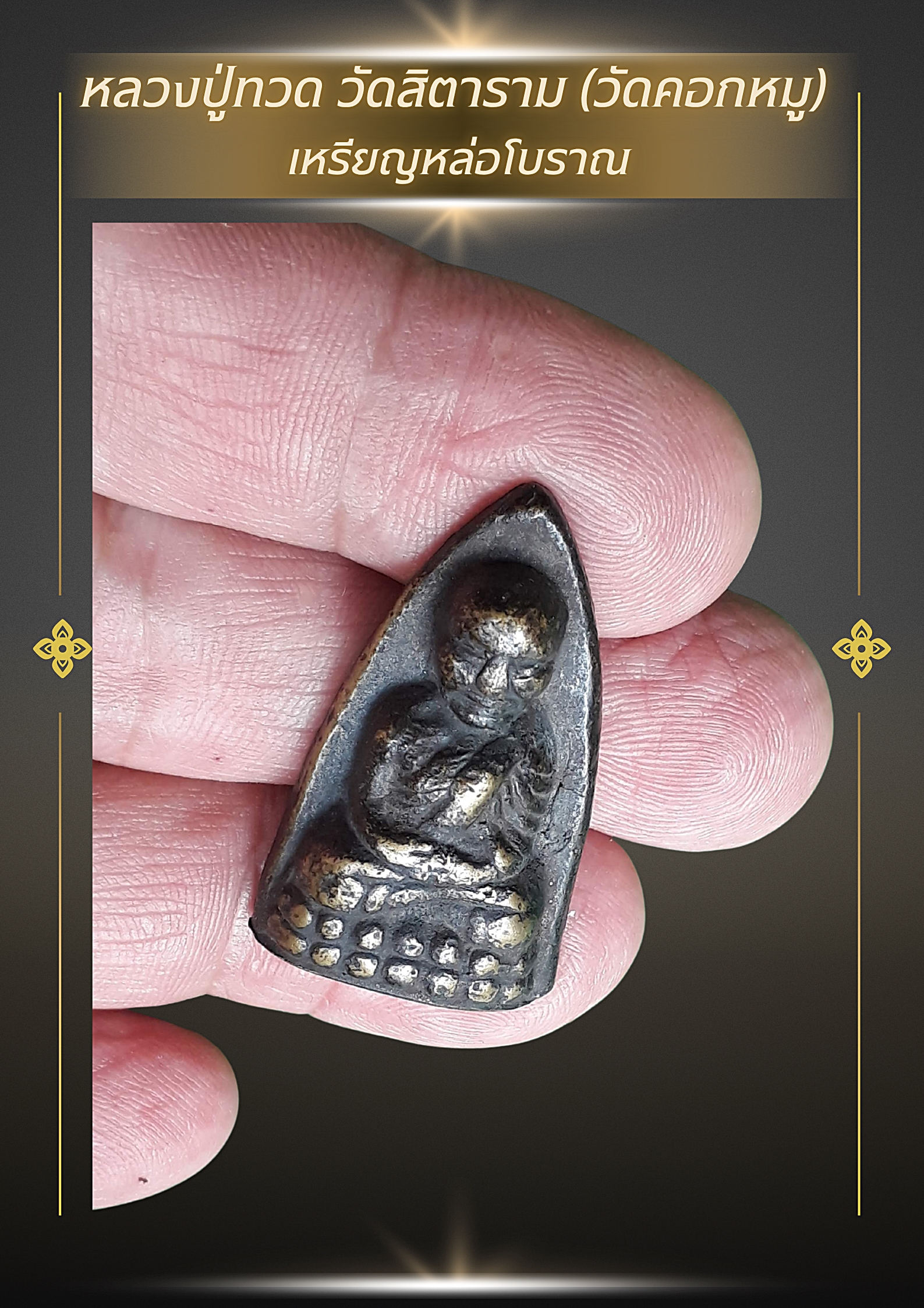 ✨ หลวงปู่ทวด วัดสิตาราม (วัดคอกหมู)พร้อม “โค้ตรูปหมู” ด้านหลังครบ 9 ตัว