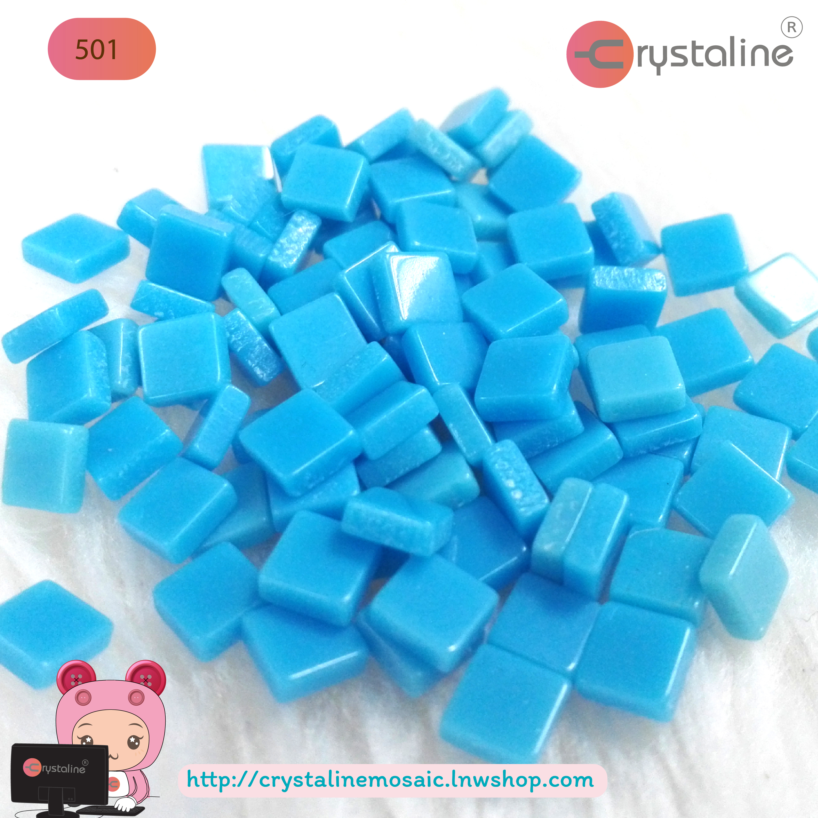 Mosaic opaque - Norse blue col. (size 5x5 mm80g/pack)