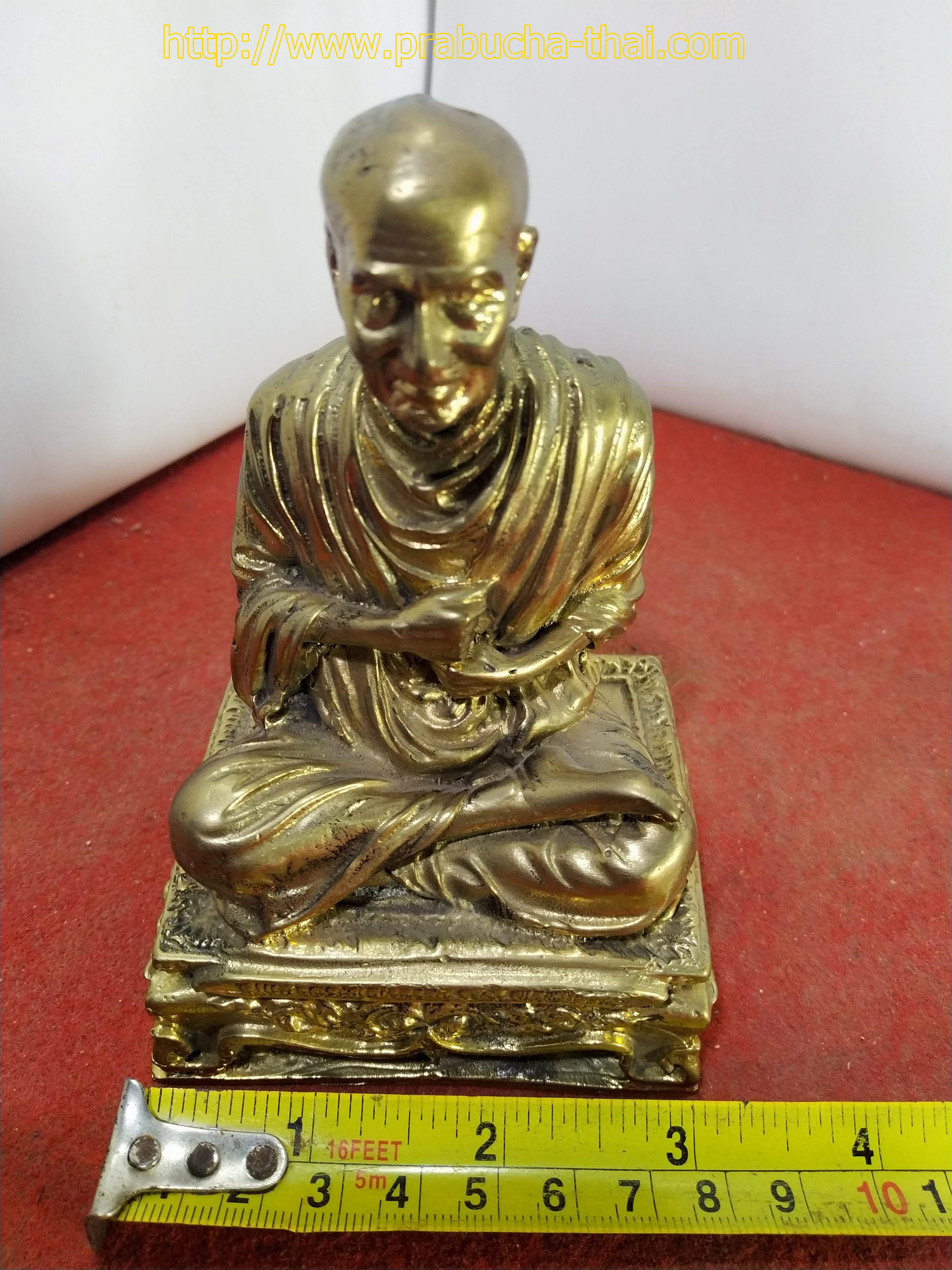 สมเด็จพระพุฒาจารย์ (โต พฺรหฺมรํสี) ฐาน 3 นิ้ว เนื้อทองเหลืองขัดเงา