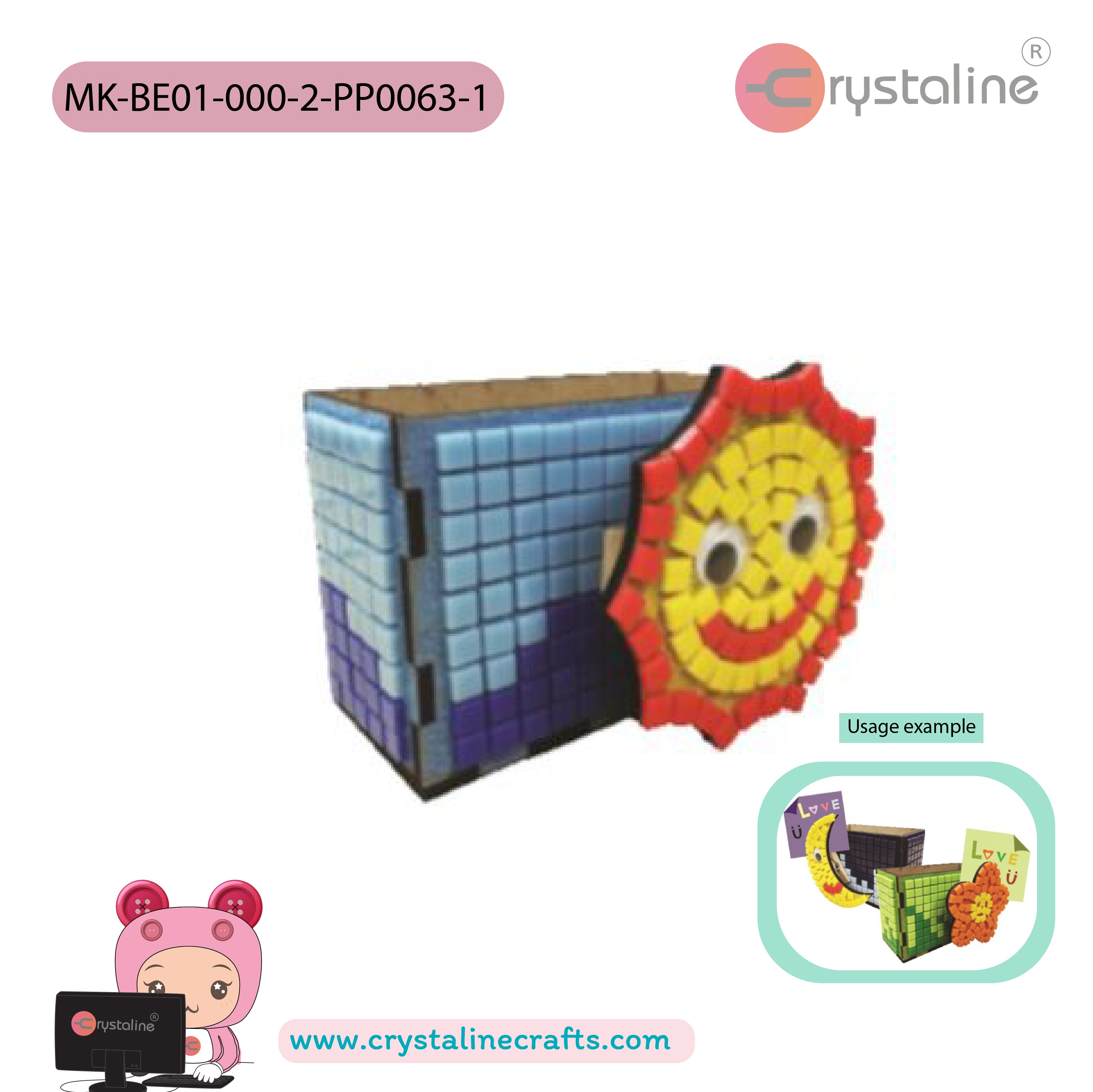 Note paper box kit - Lion (size 5.8x8.5x6 cm,1pc/pack)