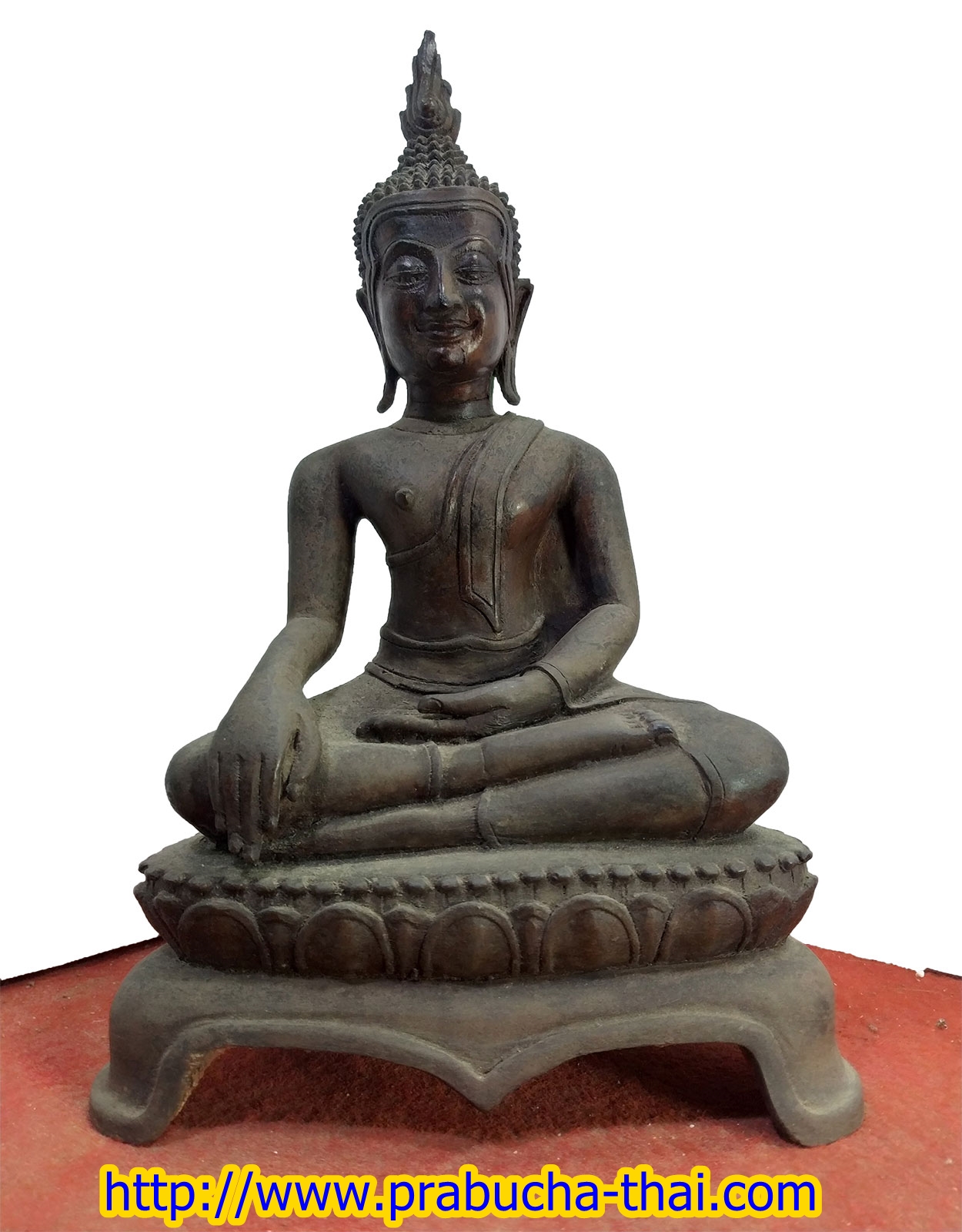พระอู่ทอง ฐานบัวสามขา หน้าตัก 5 นิ้ว เนื้อสำริด