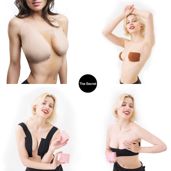 BOOB TAPE The Secret แถมฟรี‼️ ซิลิโคนปิดจุก เทปแปะกันโป๊ เทปผ้า เทปแปะอก เทปกาว เทปยกกระชับ