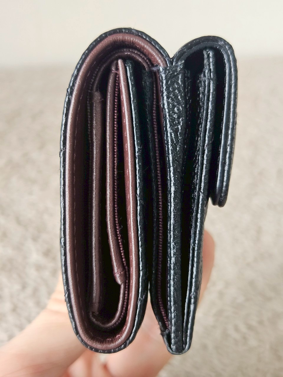 Chanel Trifold Short Black Caviar GHW Wallet