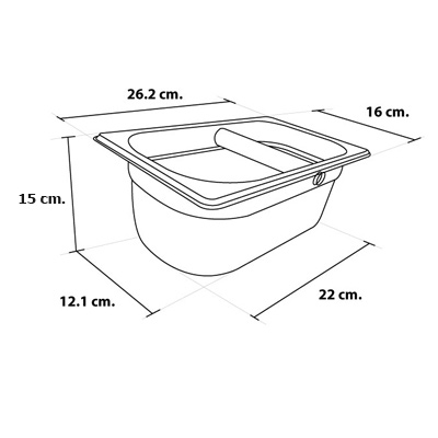 Rectangle Stainless Knockbox Deepth 15 cm. 1610-108