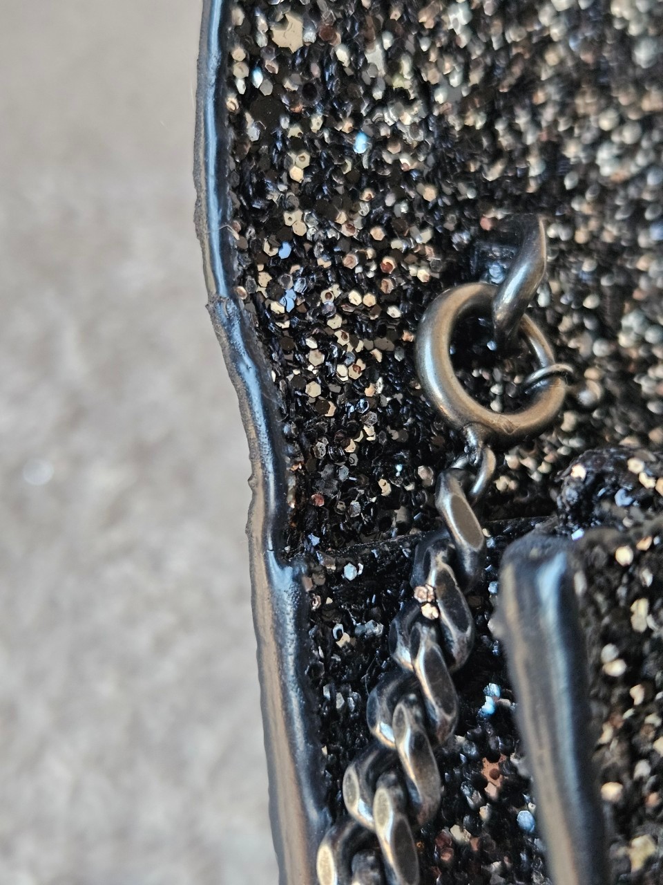 YSL 452159 Kate Bag in Black Sequins 7.5