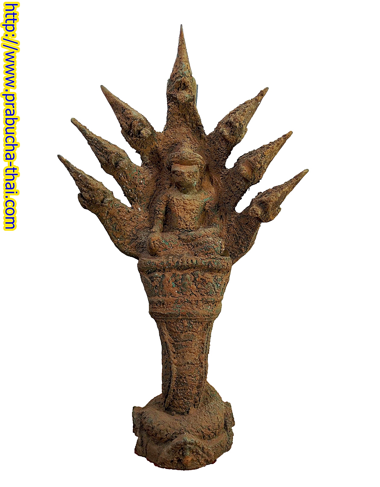 พระนาคปรก พระทราวดี ปางนาคปรก เนื้อโลหะสำริด สภาพเก่า