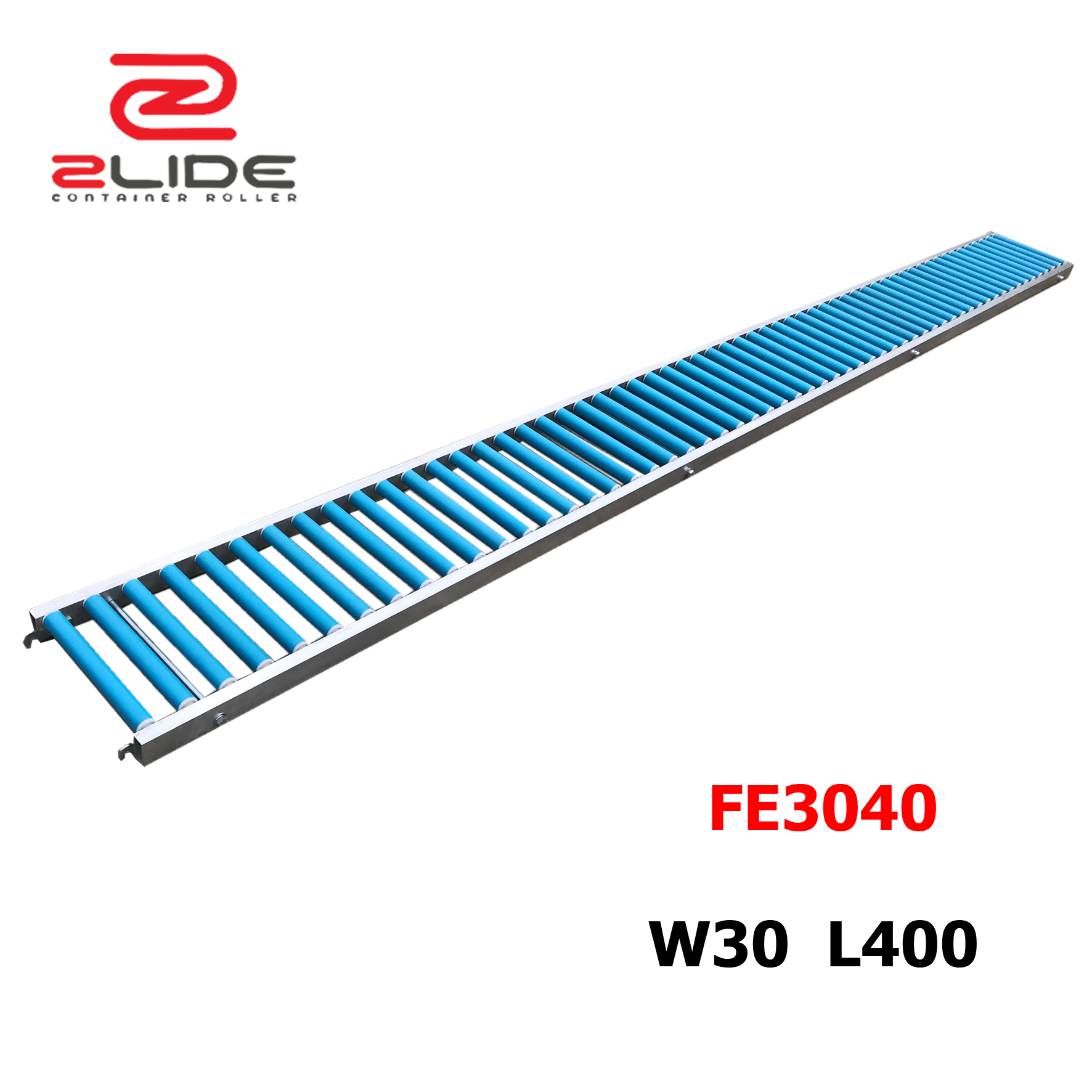 Zlide Container Roller รางลูกกลิ้ง อลูมิเนียม FE3040 W30 x L400 ( กว้าง 30 ซม , ยาว 4 ม. )