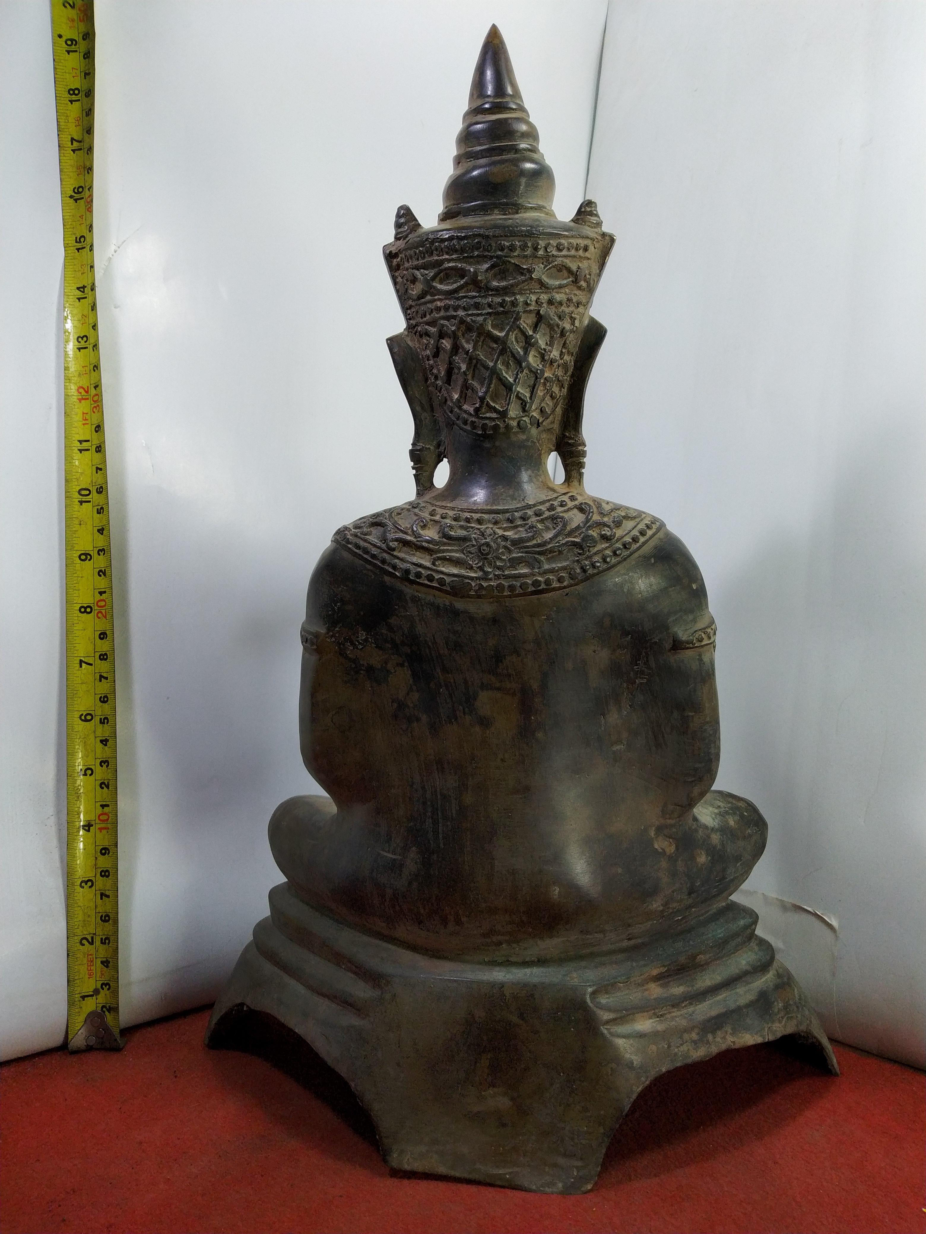 พระอู่ทอง ทรงเครื่อง หน้าตัก 9 นิ้ว เนื้อสำริด สภาพเก่า