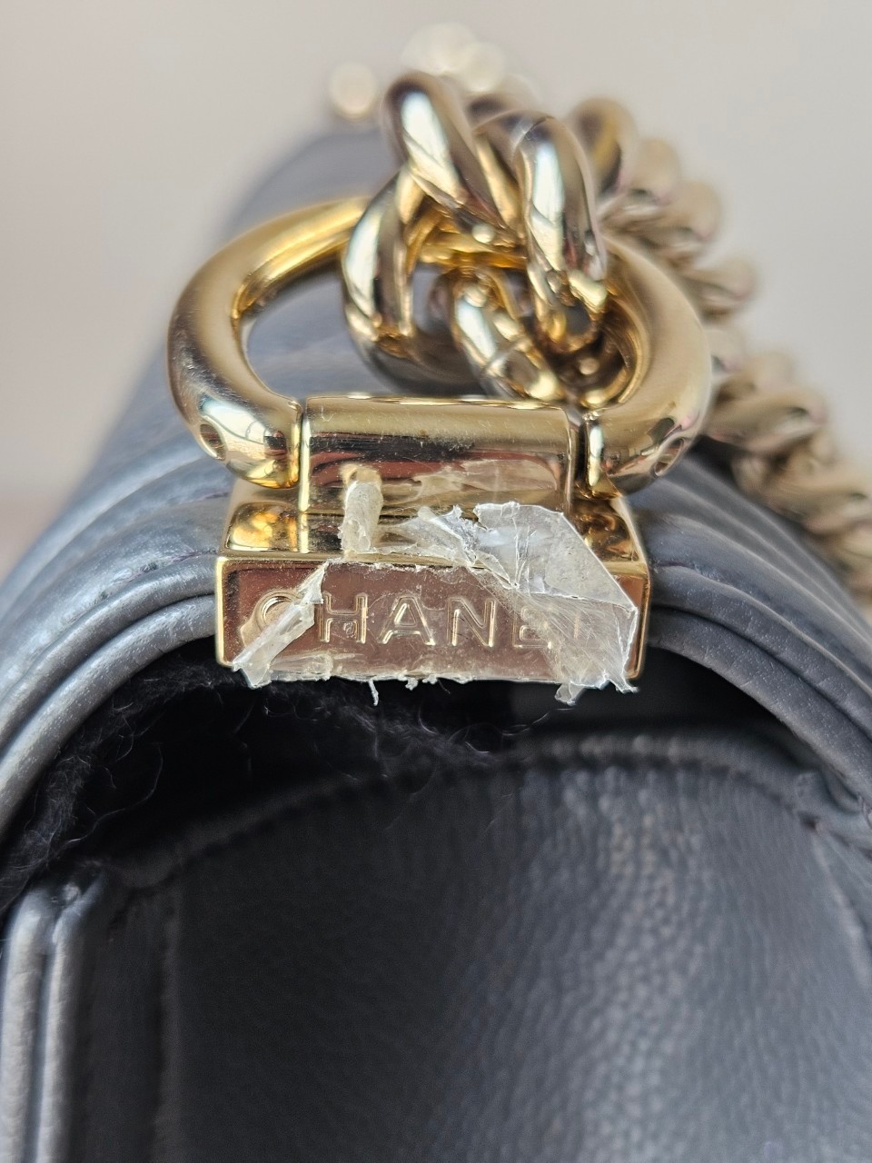 Chanel Boy 10 Cavier SHW สีเทา Microchip