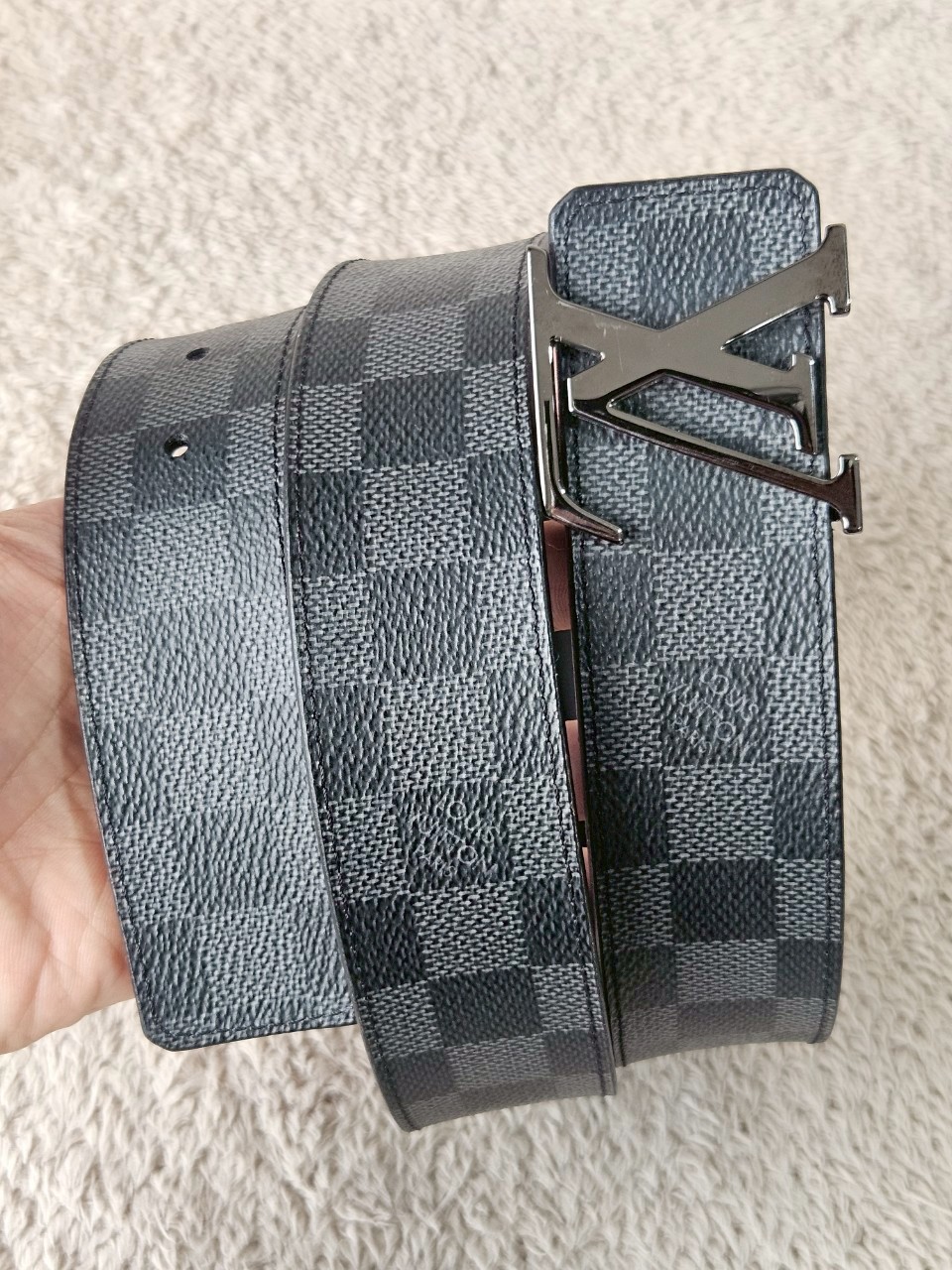 LV Initiales 40mm Damier Graphite Reversible Belt