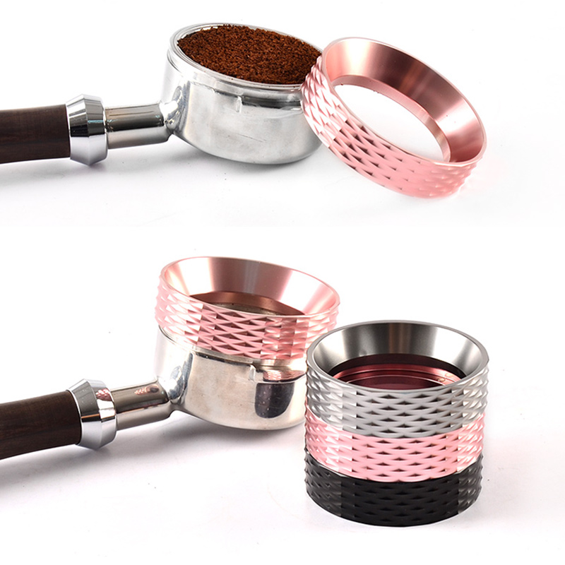 Ring dose-Ring cover for brewing handle with magnet, diamond pattern 58 mm.