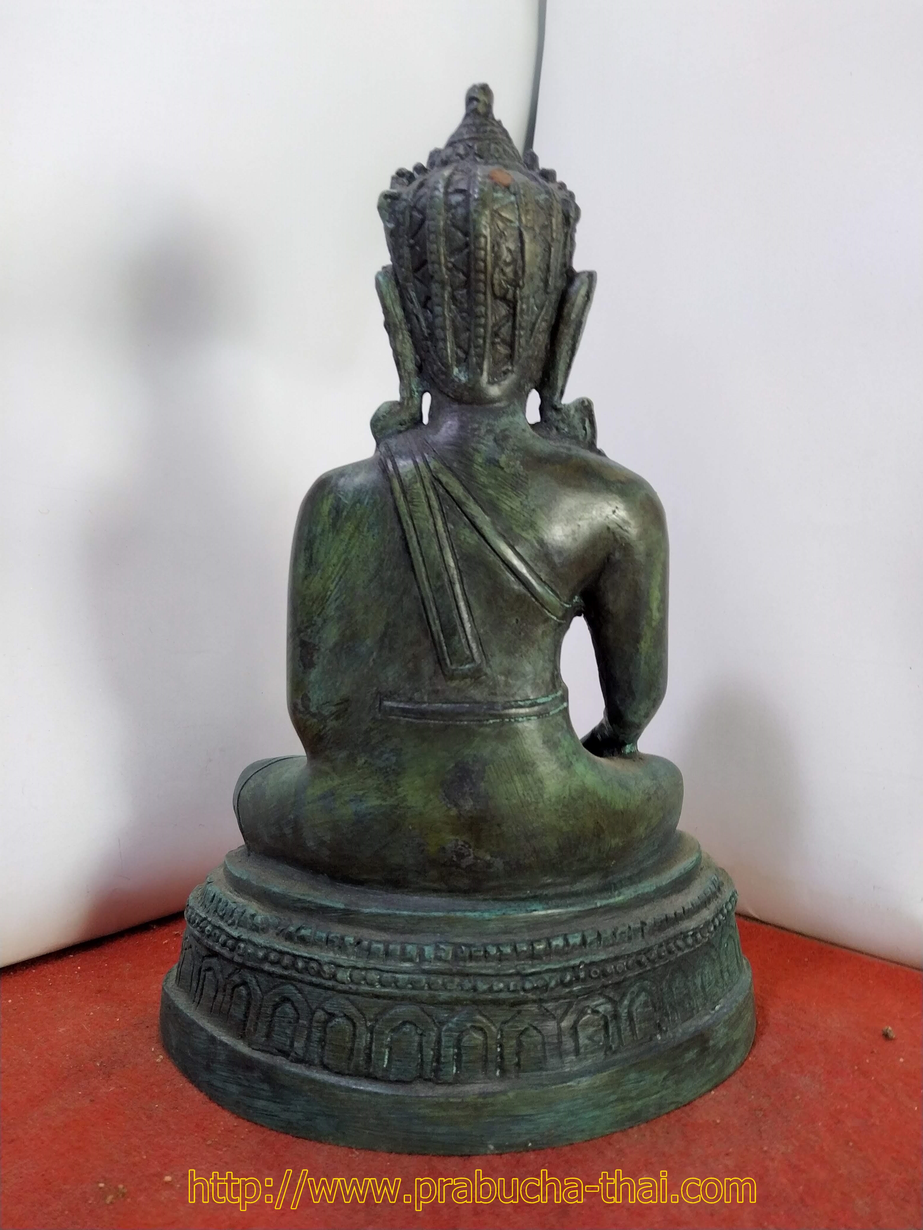 พระลพบุรีทรงเทริดขนนก หน้าตัก 5 นิ้ว เนื้อโลหะสำริด