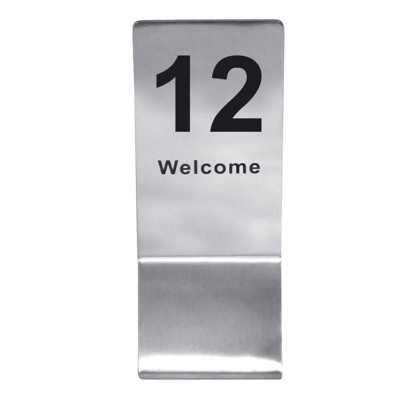 ป้ายโต๊ะสแตนเลสทรงสูง เลข 1-20 1617-020