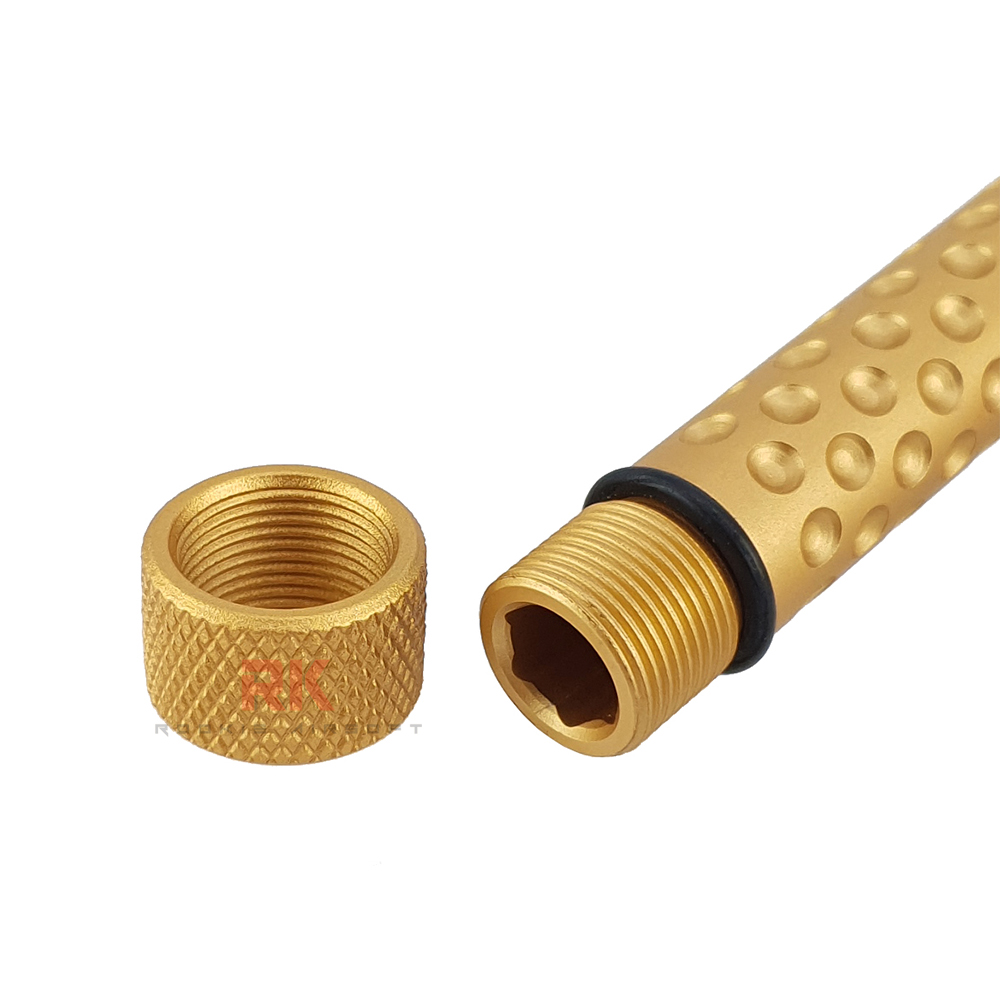 5KU Threaded Outer Barrel (Holes) 14mm for Marui G17 (Gold)