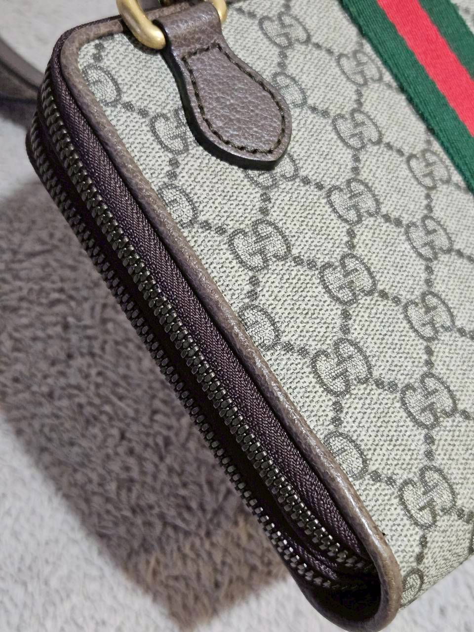 Gucci 575722 Ophidia Shoulder Bag Supreme Beige Brown