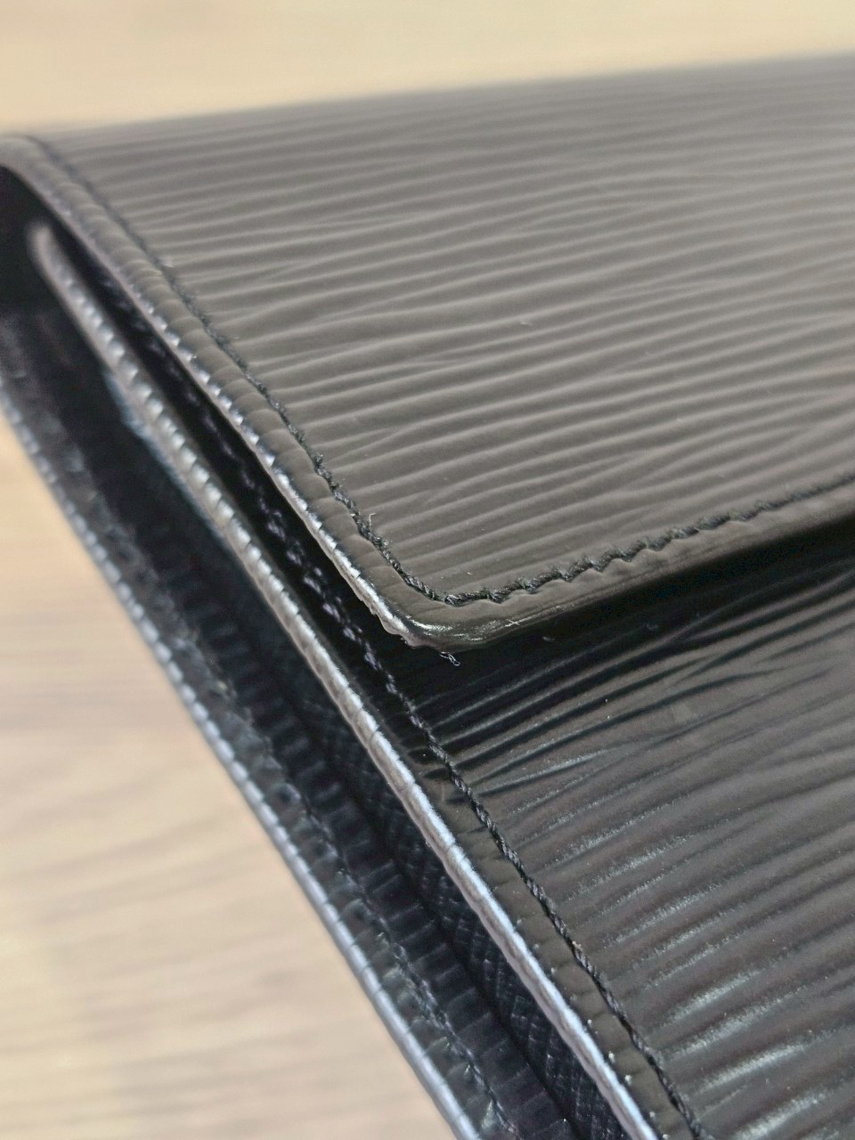 LV Epi Trifold Black Long Wallet