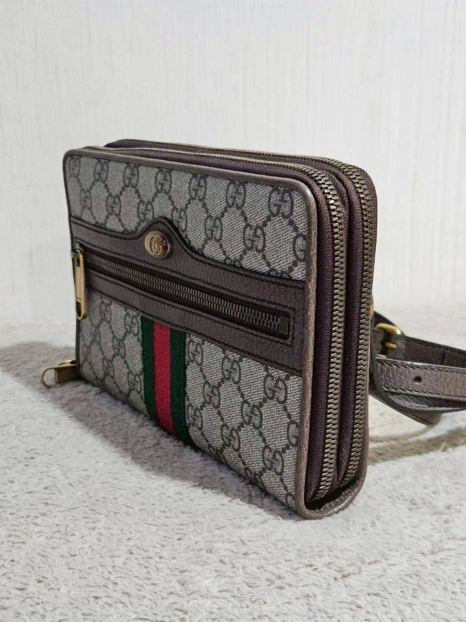 Gucci 575722 Ophidia Shoulder Bag Supreme Beige Brown