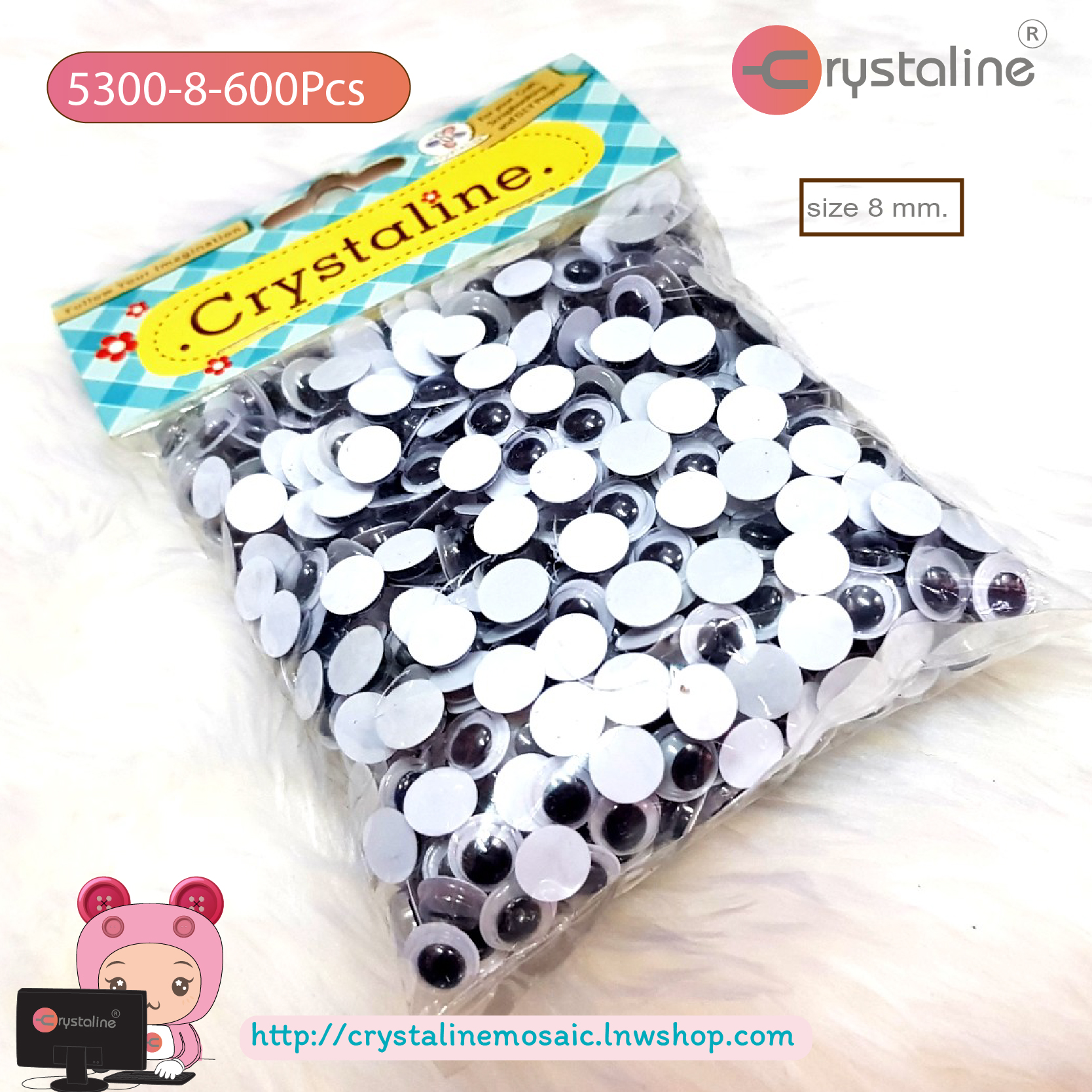 Moving eyes (size 8 mm,60pcs/pack)