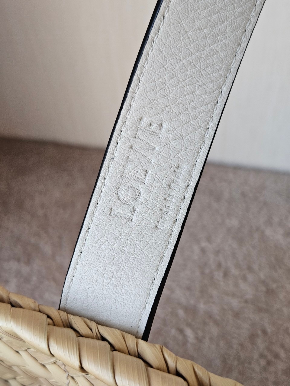 Loewe Basket Bag In Palm Leaf and Calfskin