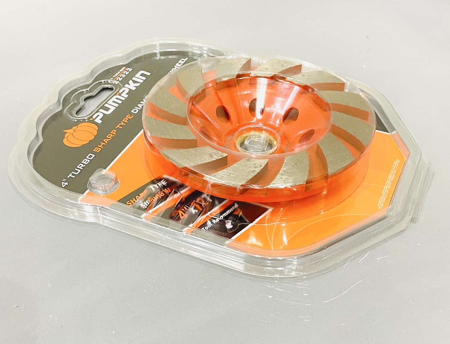 ใบเจียปูน 4" พัมคิน ส้ม ขัดหยาบ (ถ้วยเพชรขัดพื้น)