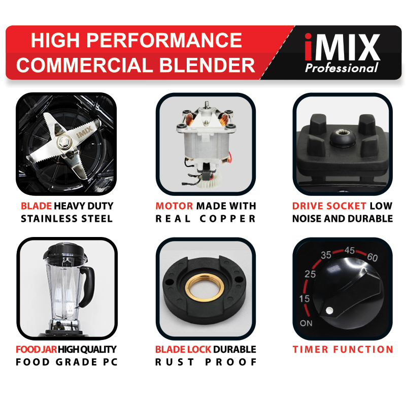 เครื่องปั่น IMIX 1800W-โถ 2 ลิตร-ฟังก์ชั่นTIMER FUNCTION-VARIABLE SPEED