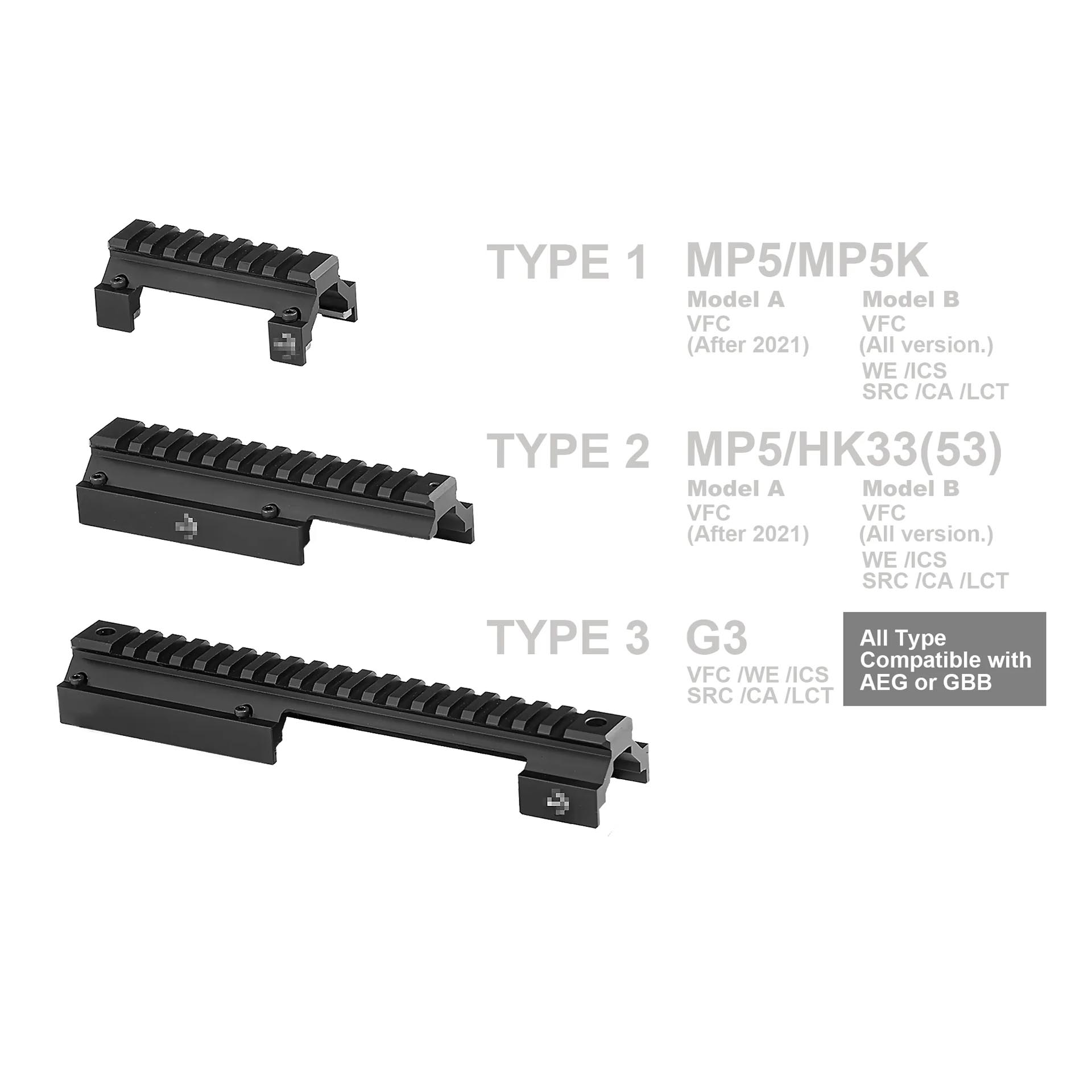 Ultima Industries BT Style HK Universal Low Mount Rail Type1 for MP5