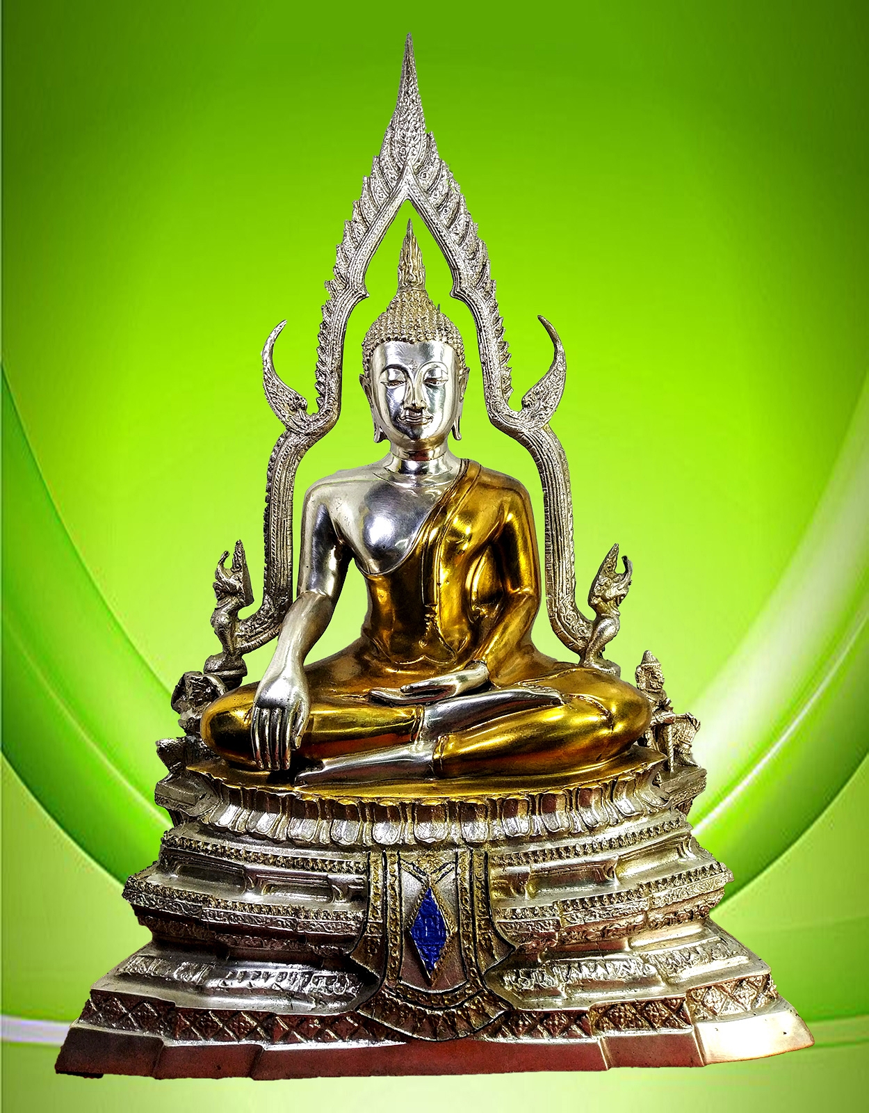 พระพุทธชินราช วัดพระศรีรัตนมหาธาตุ จ.พิษณุโลก หน้าตัก 9 นิ้ว เนื้อสองกษัตย์