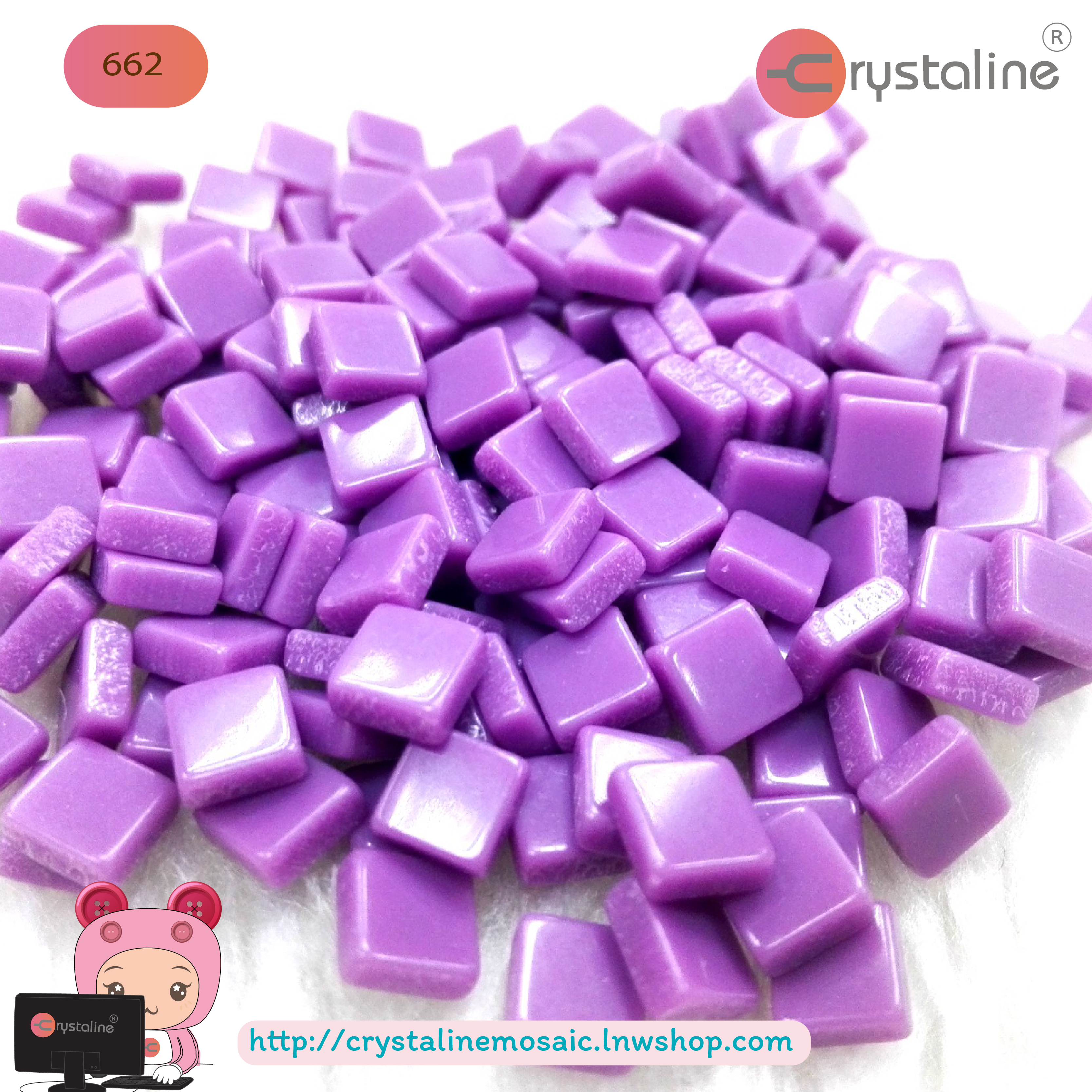 Mosaic opaque - Hyacinth col. (size 5x5 mm80g/pack)