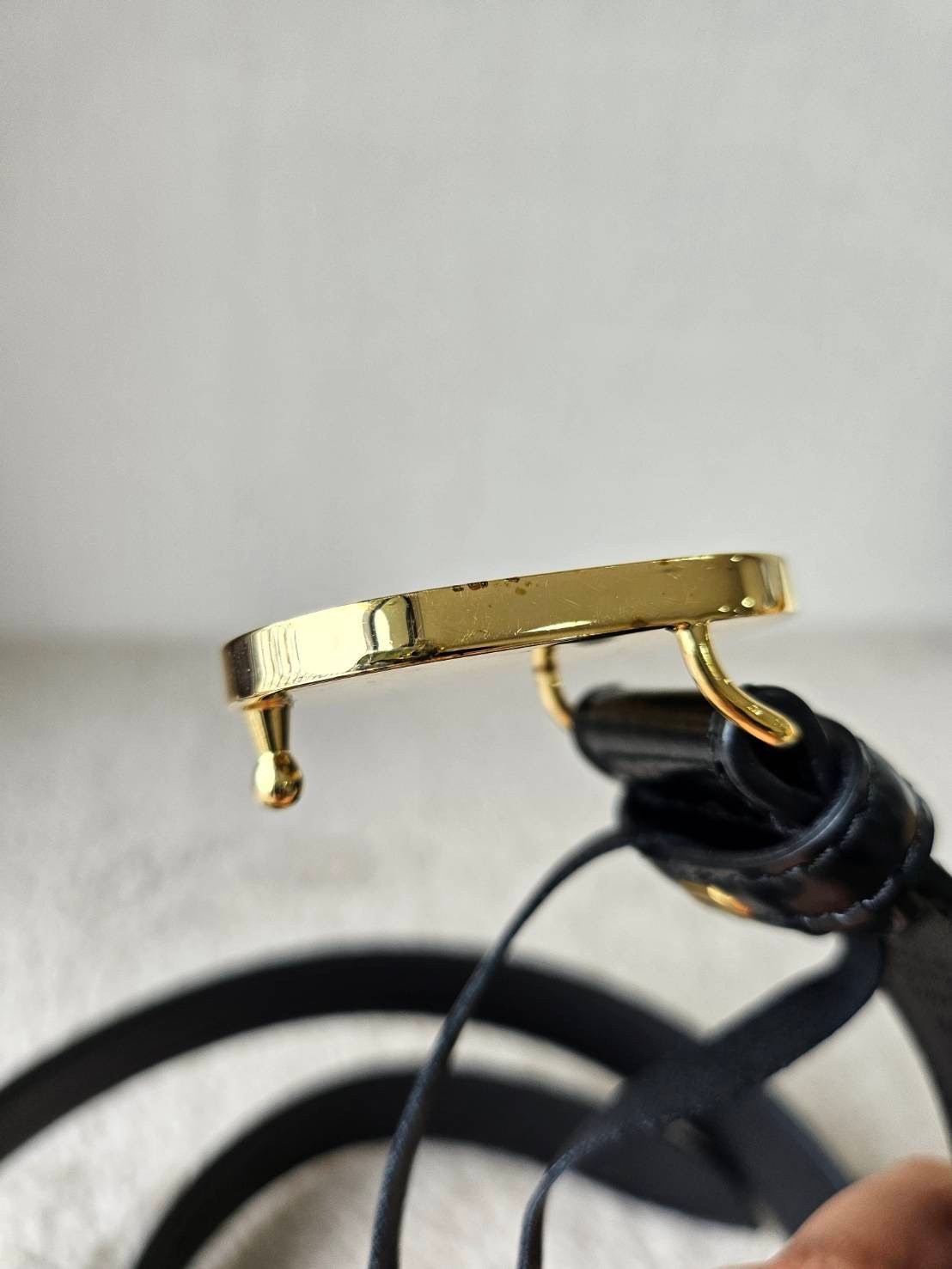 Gucci Enamel Logo Leather Belt