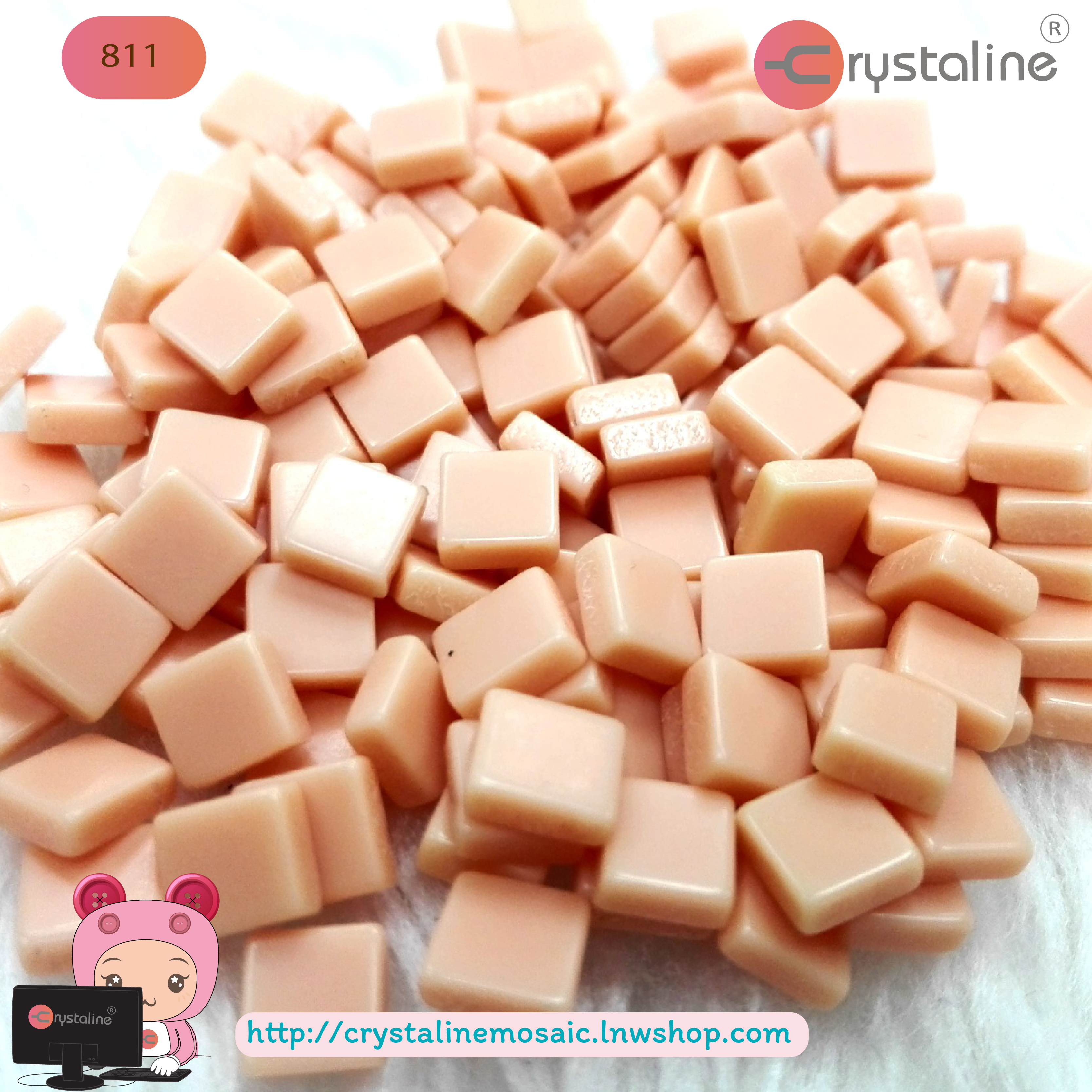 Mosaic opaque - Amberlight col. ((size 5x5 mm80g/pack)