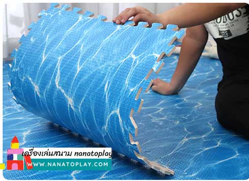 โฟมรองคลานแบบจิ๊กซอว์ลายน้ำ โฟมรองคลานแบบจ๊กซอว์ขนาด 100x100x2 cm. โฟมกันกระแทก เหมาะสำหรับปูพื้นเพื่อกันกระแทกเพื่อความปลอดภัยค่ะ