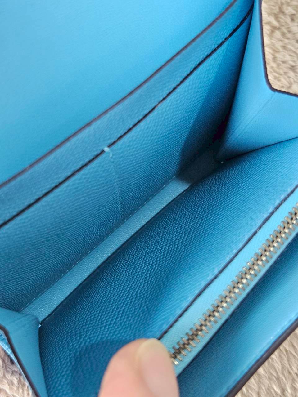 Hermes Constance Light Blue Wallet