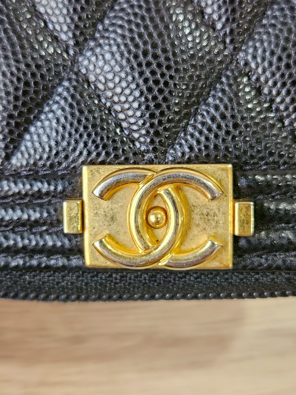 Chanel Boy Card Holder ดำทอง