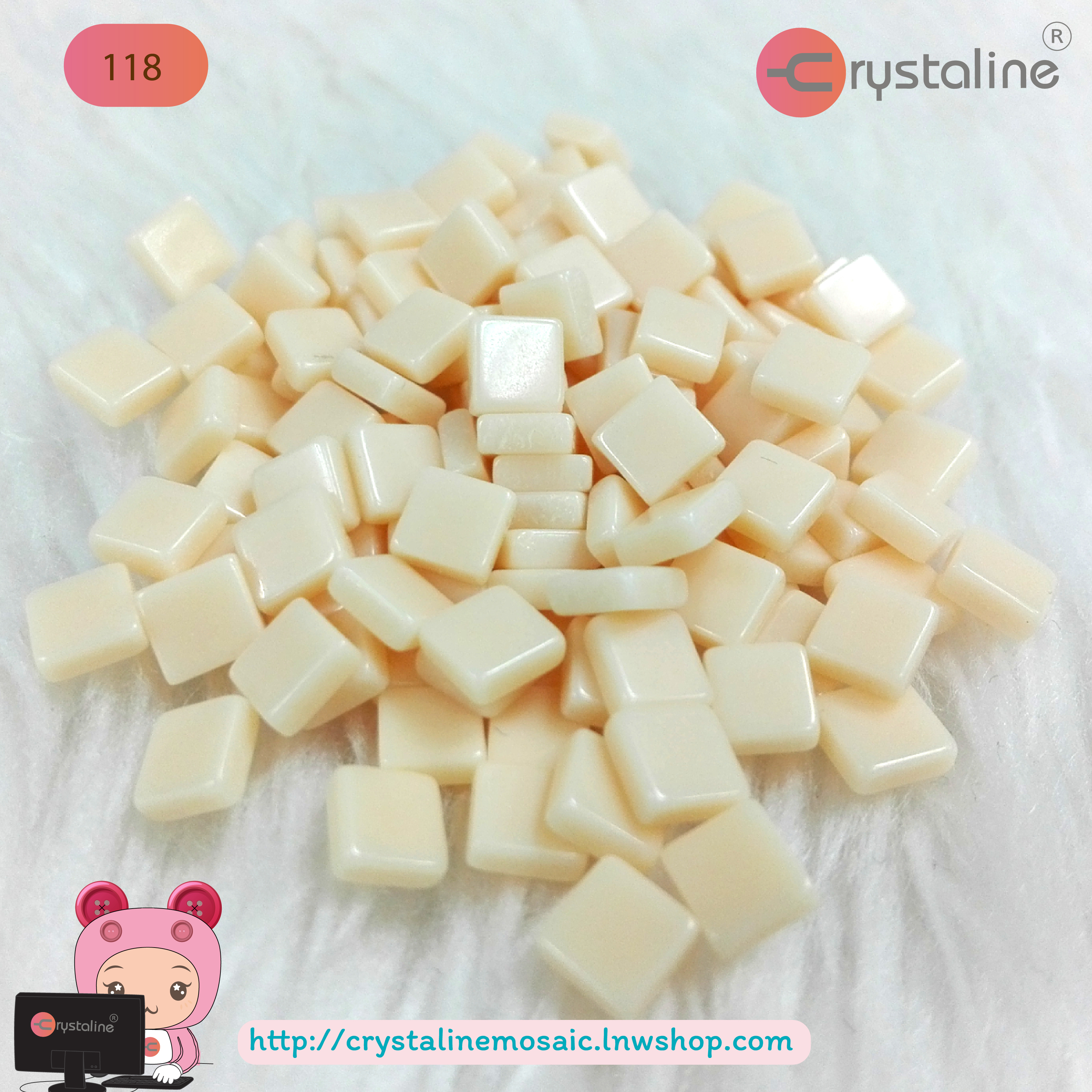 Mosaic opaque - Cornhusk col. (size 5x5 mm80g/pack)