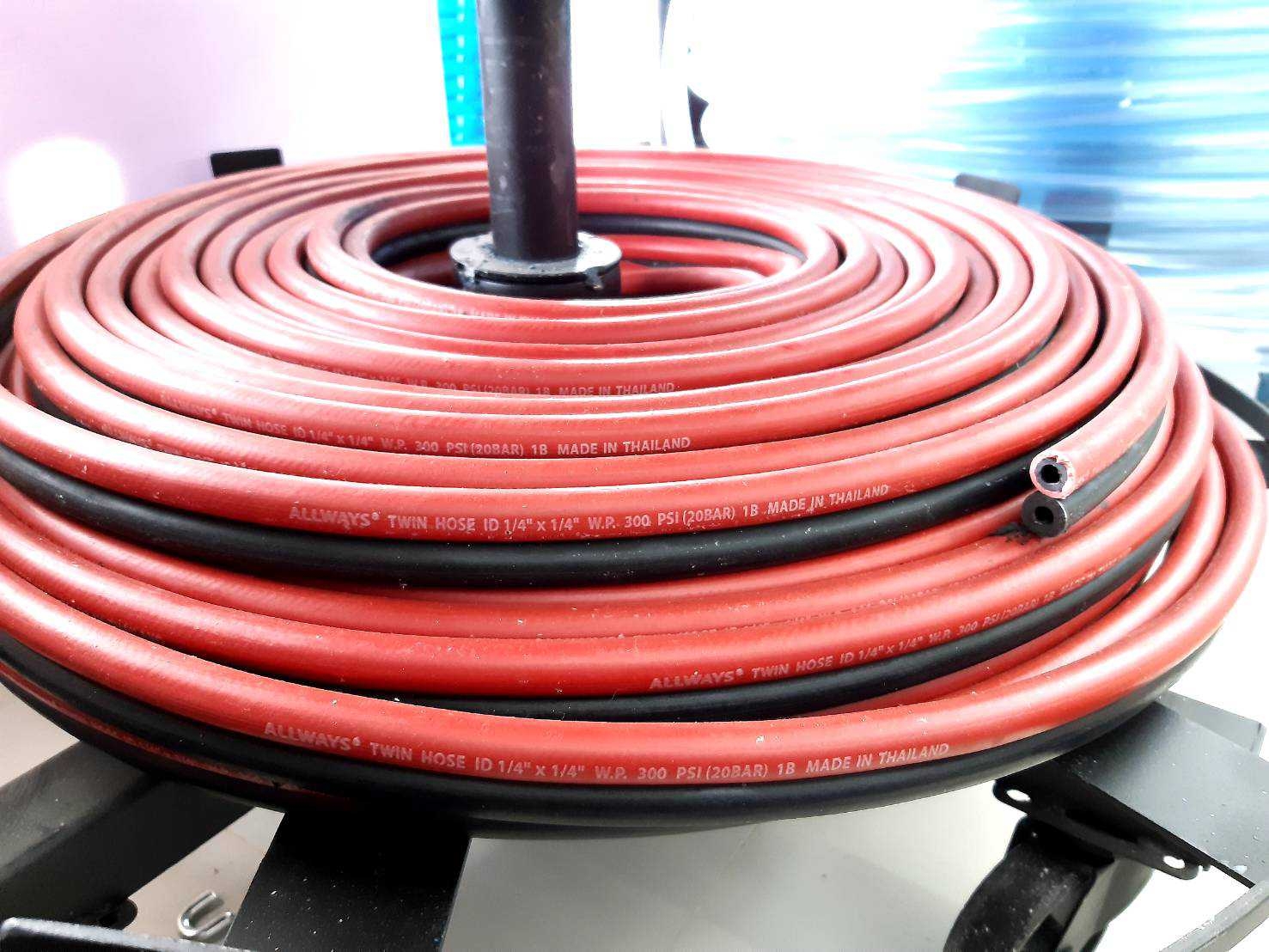 สายลม-แก๊ส คู่ ดำแดง 1/4" x 1/4"