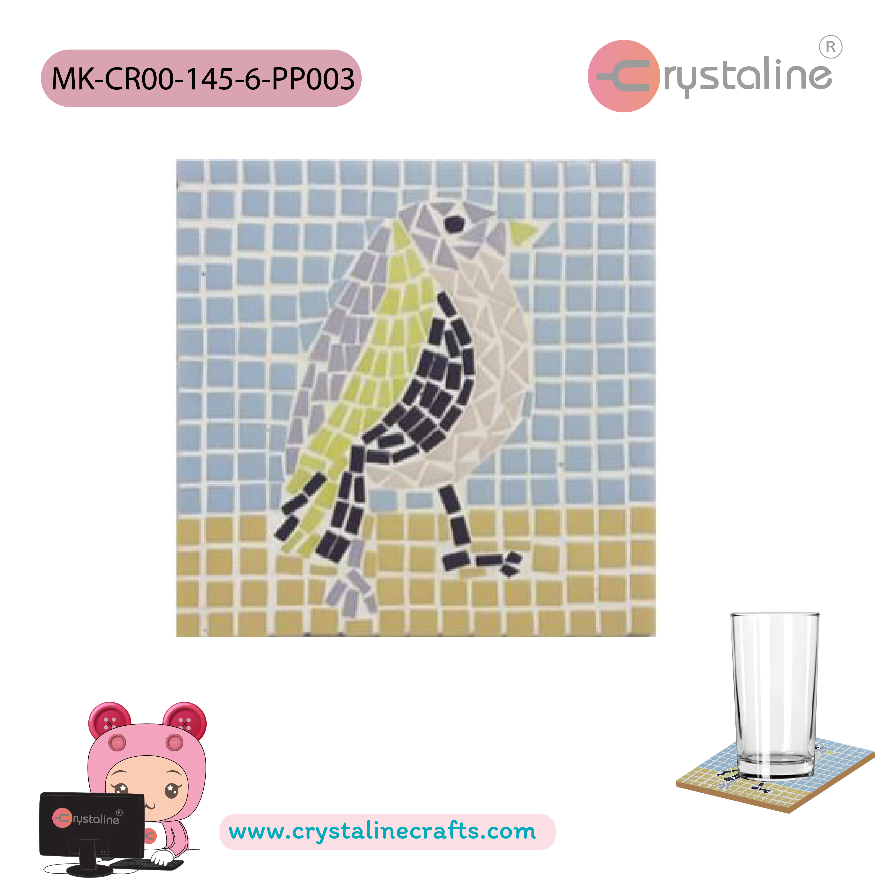 Coaster kit - Bird (size 9x9 cm,1pc/pack)