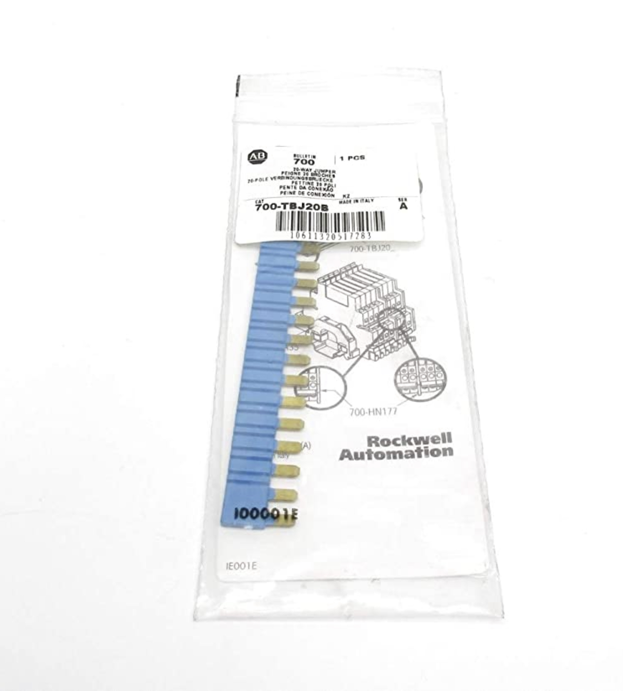 Allen-Bradley 700-TBJ20B 20-Way Jumper Link for 700-HL, Blue