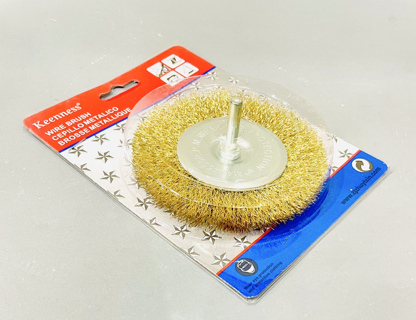 แปรงลวดกลม 4" มีแกน (แปรงล้อมีแกน)