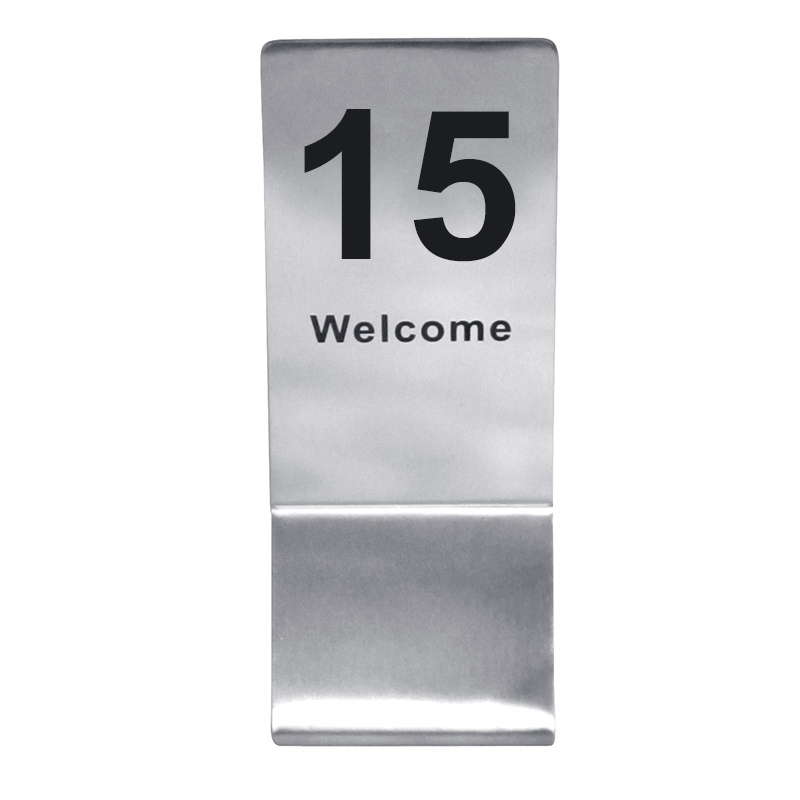 ป้ายโต๊ะสแตนเลสทรงสูง เลข 1-20 1617-020