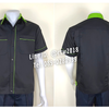 รหัส A7.5 : เสื้อช่างแขนสั้นผ้าคอมทวิวสีดำกุ้นเขียวอ่อน