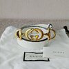 Gucci Horsebit Interlocking Belt White