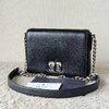 Prada 1BH014 Black Saffiano Leather Chain Shoulder Bag