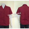 รหัส A1.8 : เสื้อช่างแขนสั้นผ้าคอมทวิวสามกระเป๋าสีเลือดหมูล้วน