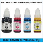 Color Fly Refill Ink Jet หมึกเติมเครื่องพิมพ์ เครื่องปริ้นท์ Canon G-Serie (ครบ 4สี)