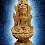 พระเชียงรุ้ง นั่งซุ้มฐานสูง เนื้อสำริด สภาพเก่า