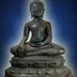 พระสุโขทัย ฐานบัวสองชั้น หน้าตัก 9 นิ้ว เนื้อโลหะสำริด