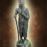 พระฤาษีเดินดง ถือไม้เท้า สูง12นิ้ว เนื้อโลหะสำริด