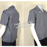 รหัส A1.11 : เสื้อช่างแขนสั้นผ้าคอมทวิวสามกระเป๋าสีเทาล้วน (ติดสะท้อนแสง)