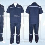 ชุดช่างแขนสั้นผ้าคอมทวิวสามกระเป๋าสีกรมท่าล้วน (ติดสะท้อนแสง) + กางเกงช่างผ้าคอมทวิวกระเป๋าแปะสีกรมท่า (5 กระเป๋า) ติดสะท้อนแสง